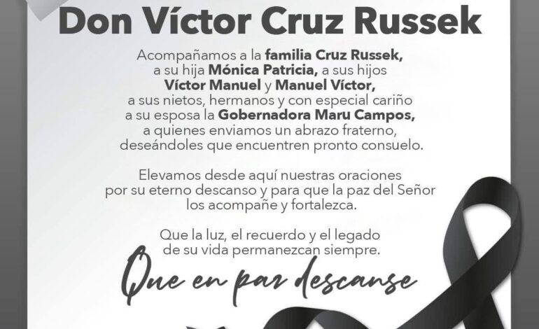  Marco Bonilla lamenta muerte de Víctor Cruz y envía condolencias a la Gobernadora