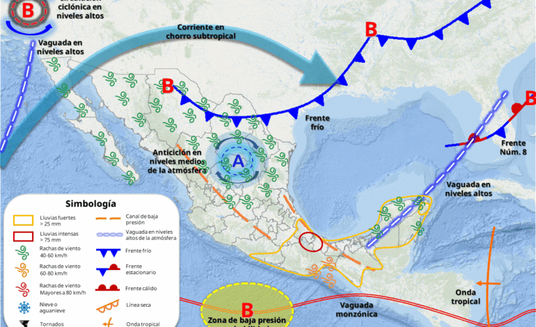  Se aproxima el frente frío 9; prevén martes despejado y con vientos