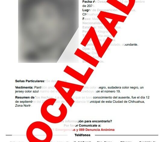  Localiza Fiscalía a adolescente con reporte de ausencia en Chihuahua