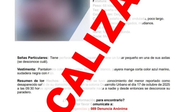 Localiza Fiscalía a adolescente que se ausentó en la colonia Desarrollo Urbano