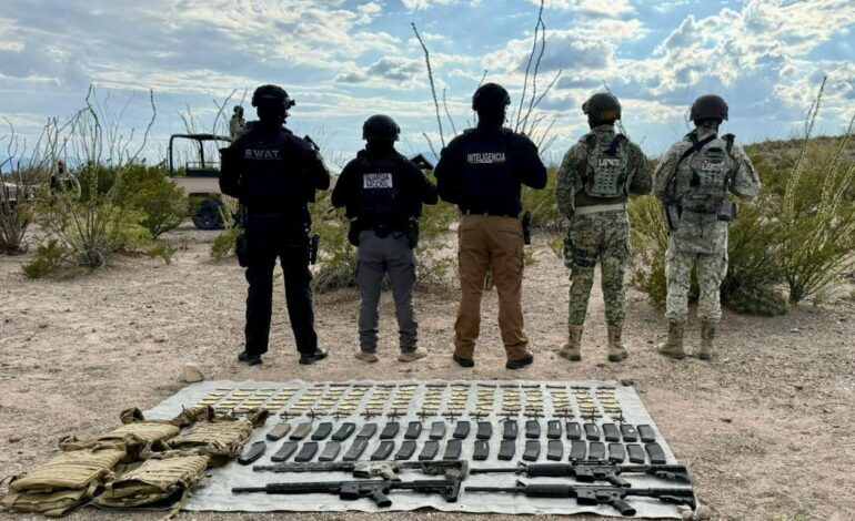  Asegura SSPE armamento y equipo táctico en operativo especial en Ojinaga