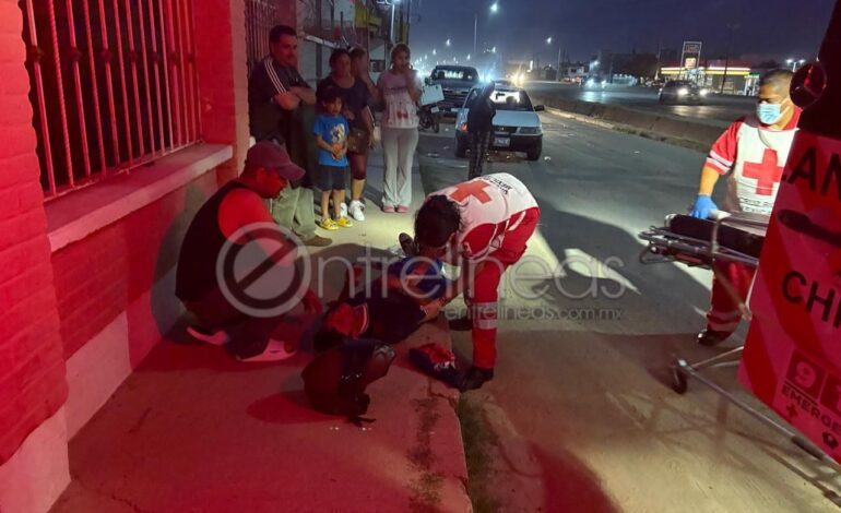  Motociclista resulta lesionado tras atropellar a un perro en la colonia Villa Juárez