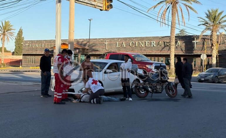  Motociclista resulta lesionado tras choque en la Silvestre Terrazas