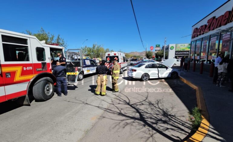  Choque al norte de la ciudad deja a un adulto mayor lesionado