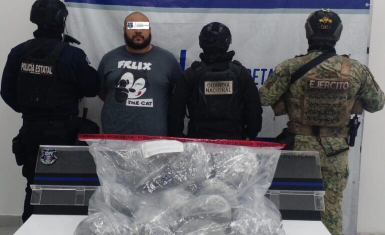  Asegura SSPE a sujeto con 14 pacas de presunta droga en Ciudad Juárez