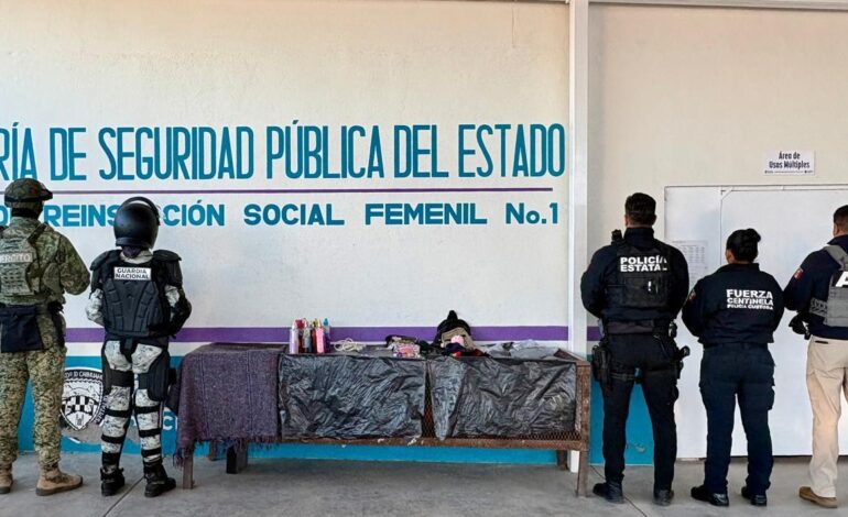  Revisión en el Cereso Femenil, aseguran ropa y tinte de cabello