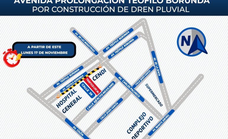  Construirá Municipio dren pluvial en la Teófilo Borunda, alerta por reducción de carriles