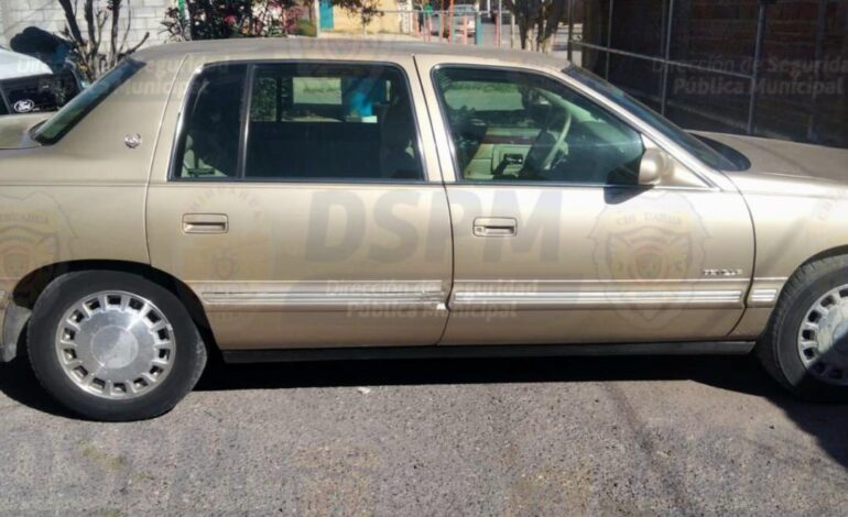  Recuperan agentes de la DSPM un Cadillac con reporte de robo
