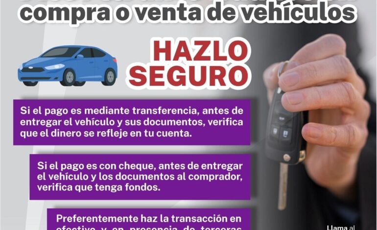  Alerta Fiscalía Zona Norte ante fraudes en compra o venta de vehículos