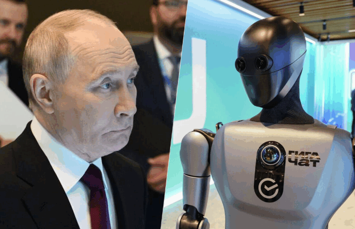  Creíamos que nada superaría al robot ruso que acabó en el suelo. Hasta que pusieron a bailar uno frente a Putin