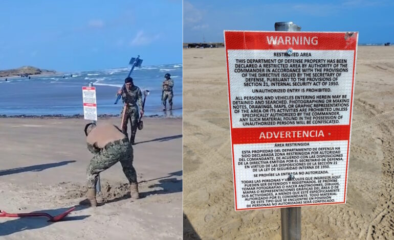  Retiran letreros ilegales de playa en Tamaulipas; SRE descarta participación de EE.UU.