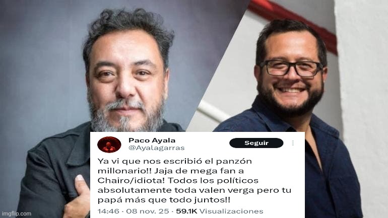  “Nos escribió el panzón millonario”: Paco Ayala responde a señalamientos de José Ramón López Beltrán contra Molotov