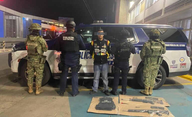  Detienen SSPE a hombre con dos armas largas y cartuchos útiles