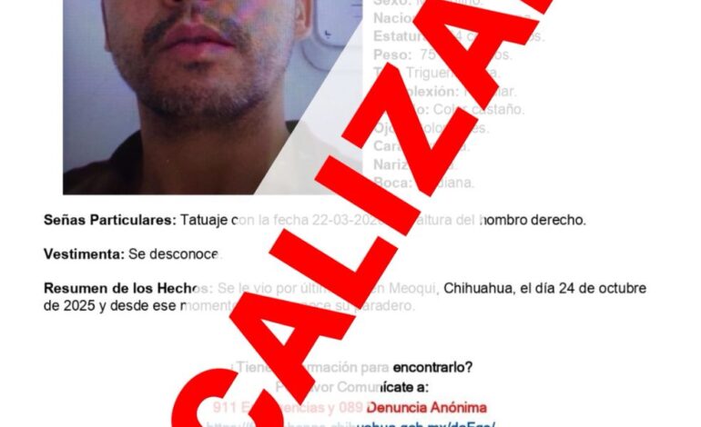  Localiza FGE Occidente en Meoqui a hombre reportado desaparecido