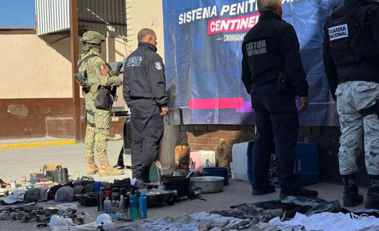  Inspección en Cereso de Juárez, aseguran 33 puntas hechizas y 1 celular