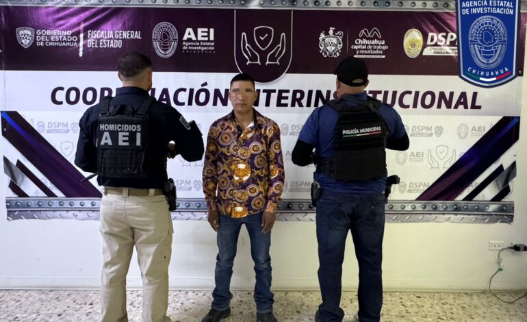  Detienen a presunto responsable de disparar contra dos personas en Chihuahua