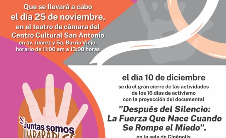  Inician 16 días de activismo por la no violencia contra las mujeres