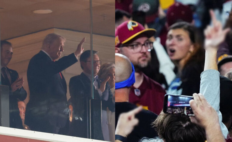  Trump es abucheado en partido de NFL entre Commanders y Lions