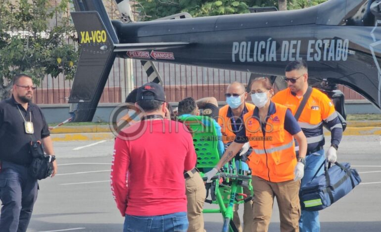  Trasladan en helicóptero a policía estatal, de Álvaro Obregón a la capital