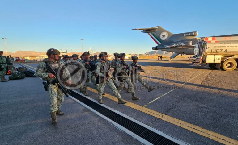  Arriban 100 elementos de Guardia Nacional y Ejército Mexicano a la capital