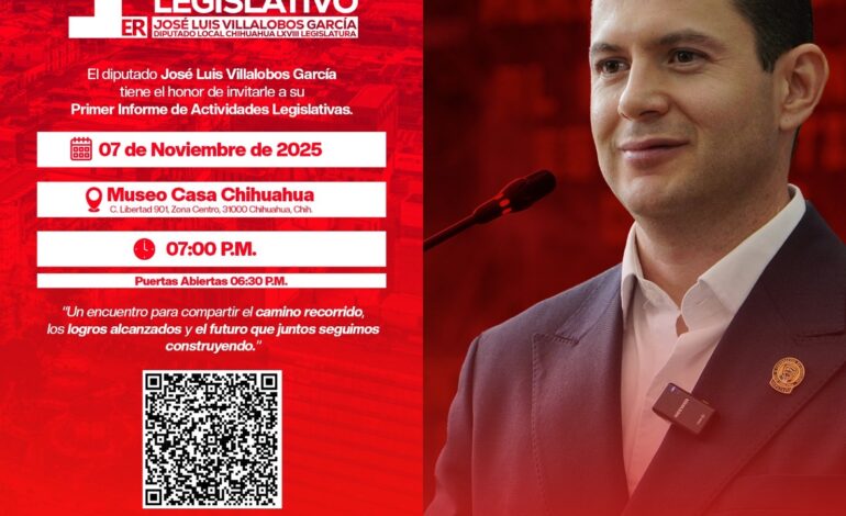  José Luis Villalobos rendirá su Primer Informe de Actividades Legislativas