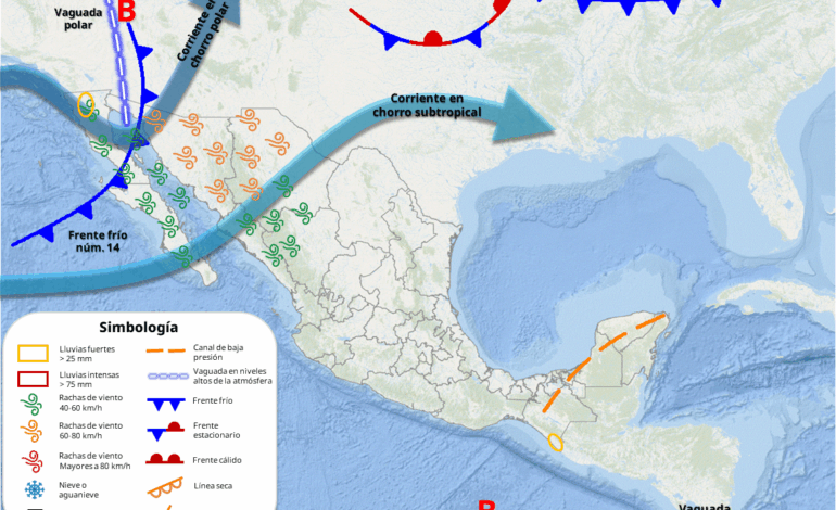  Prevén rachas de viento de hasta 70 km/hr durante este domingo