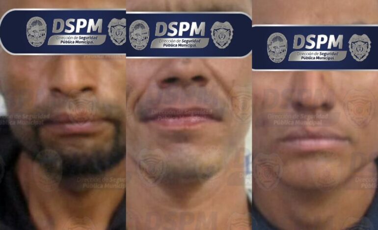  En patrullaje nocturno, sorprenden municipales a tres por probable robo en bodega de colonia Cuauhtémoc