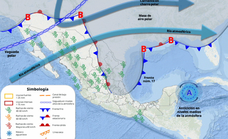  Prevén lunes con nublados parciales debido al frente frío 17