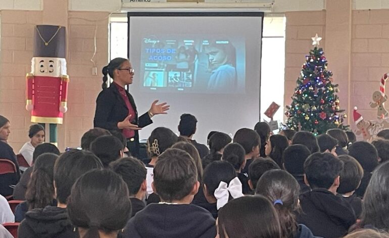  Imparte GOECHI plática sobre factores de riesgo y consecuencias de la violencia a estudiantes del Instituto América