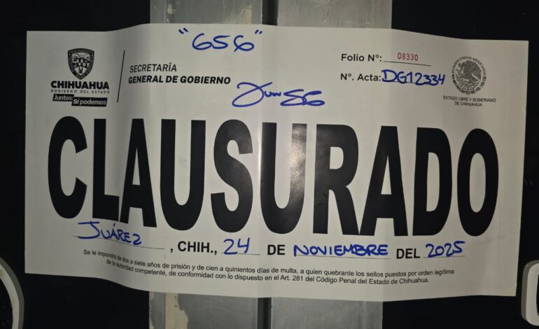  Clausuran 6 establecimientos durante la última semana