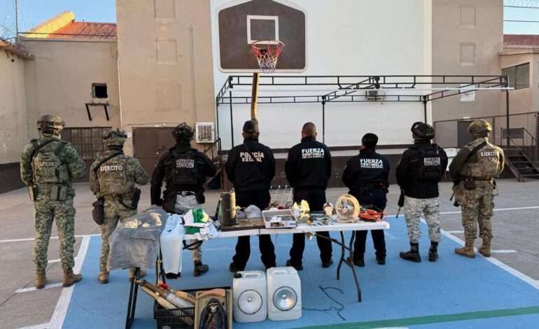  Aseguran puntas, navajas y 5 bates tras inspección en el UBR