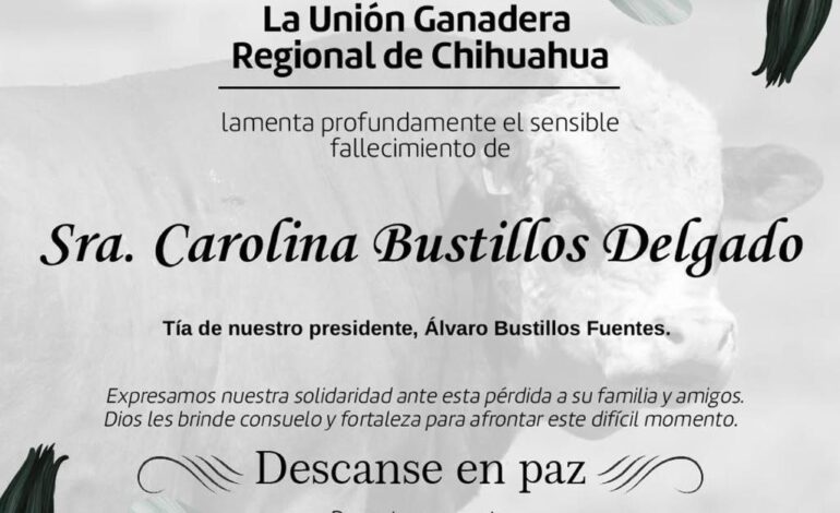  Lamenta UGRCH fallecimiento de Carolina Bustillos