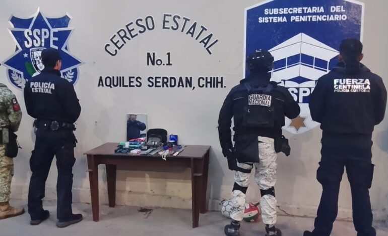  Operativo en Cereso de Aquiles, aseguran puntas, teléfonos y tijeras