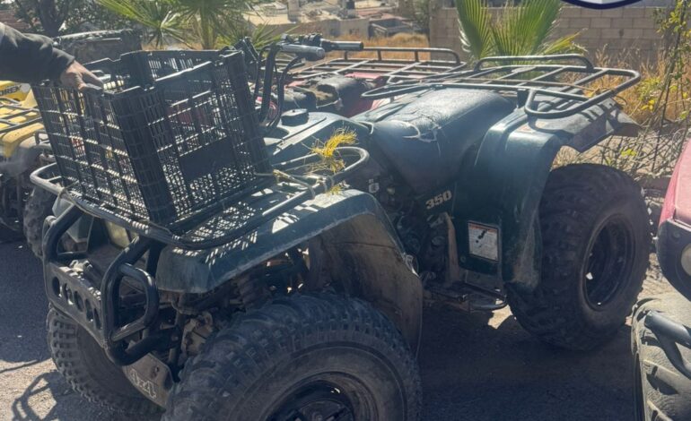  Recupera AEI cuatrimoto sustraída por abuso de confianza en Parral