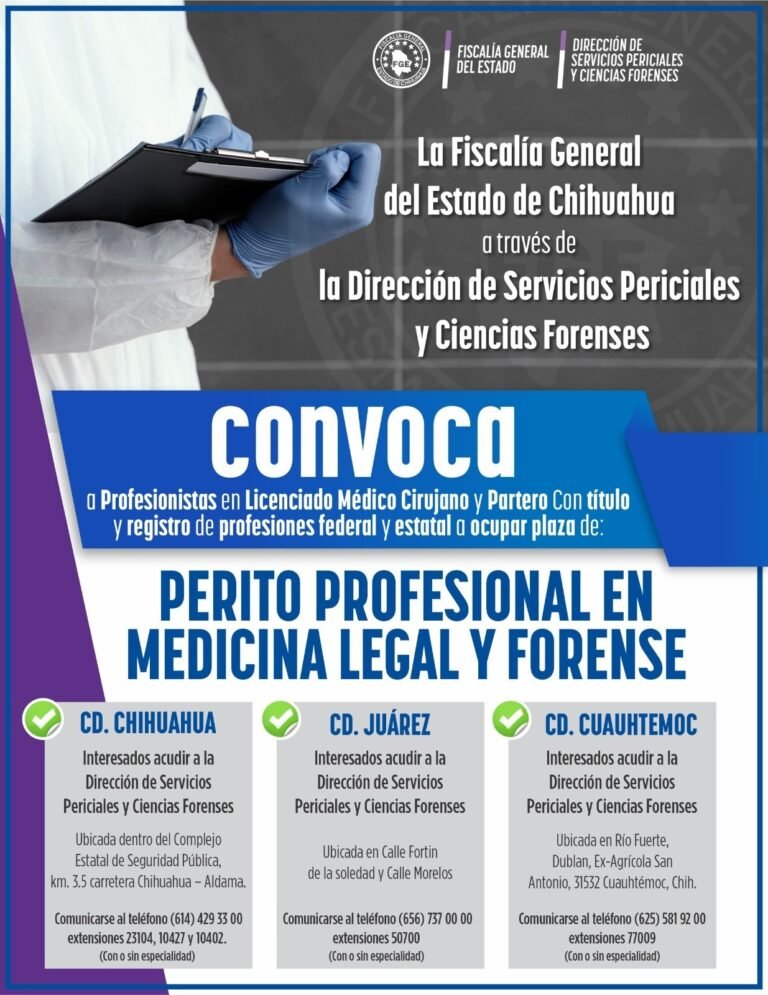 Emite FGE convocatoria para contratar peritos profesionales en medicina legal y forense