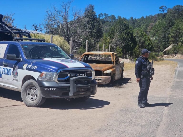 Aseguran vehículo calcinado y casquillos percutidos durante en Guachochi