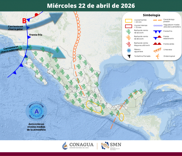 Ingresa nuevo frente frío; traerá vientos, nublados y chubascos aislados a territorio chihuahuense