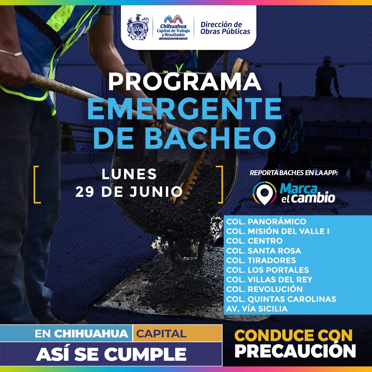 Atenderá Municipio 10 zonas con bacheo este lunes 29 de junio