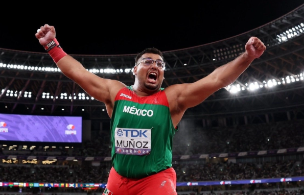 Mexicano Uziel Muñoz gana oro en Estonia con lanzamiento de bala 20.97 metros