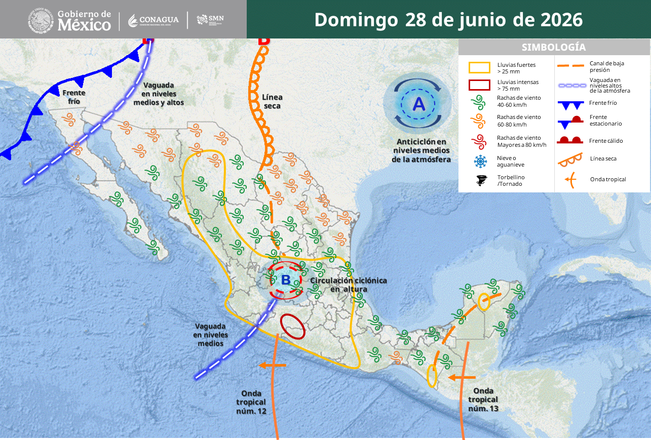 Prevalecerán las lluvias y temperatura de 40° en el estado