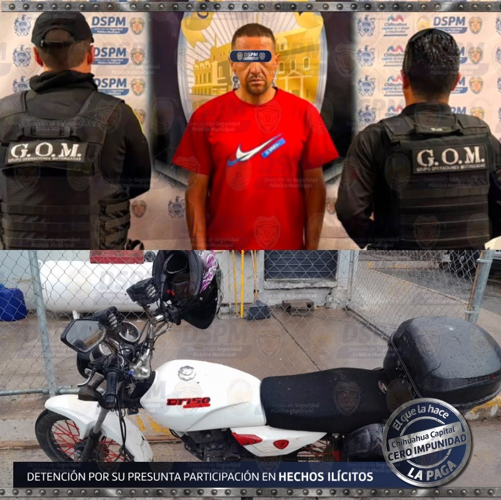 Detuvo policía municipal a hombre con varios envoltorios en Los Pinos; aseguraron motocicleta