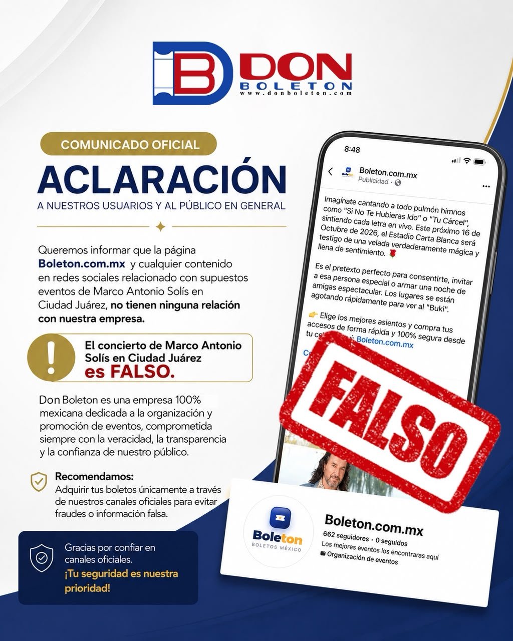 Alertan por página fraudulenta que ofrece conciertos falsos; piden no comprar boletos