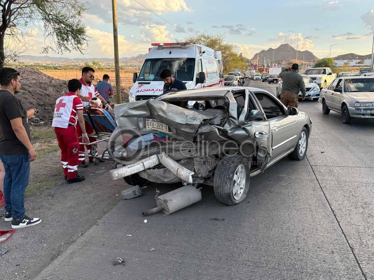 Carambola deja cuatro lesionados en la carretera Chihuahua-Aldama