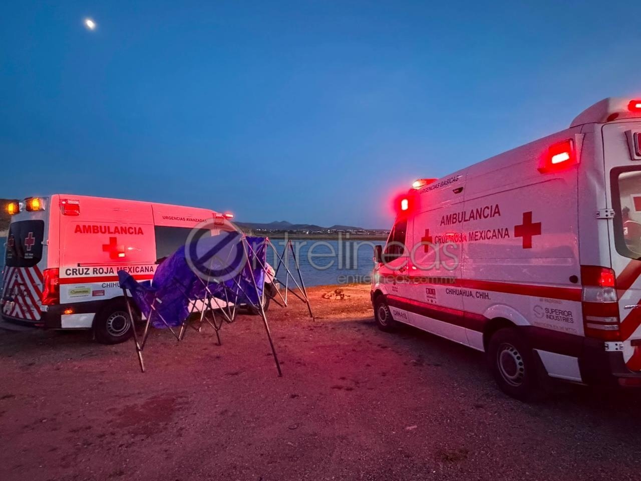 Rescatan a tres personas tras accidente en moto acuática en la presa Chihuahua