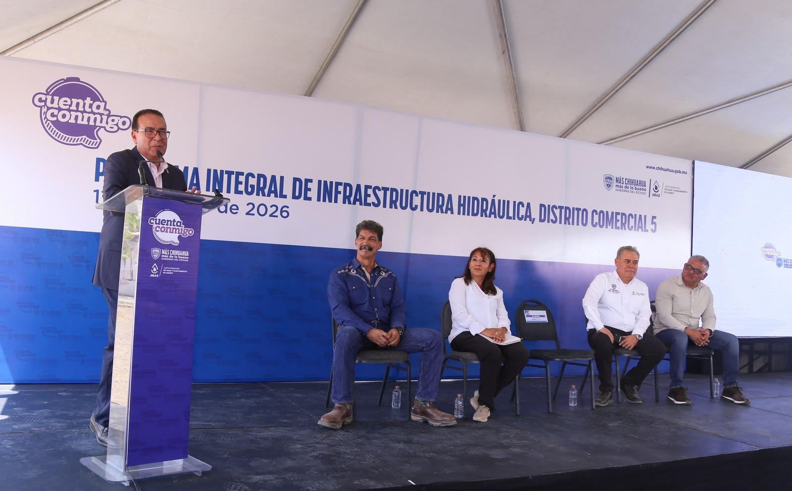 Entregan JCAS y JMAS Juárez obra hidráulica en calle Apolo