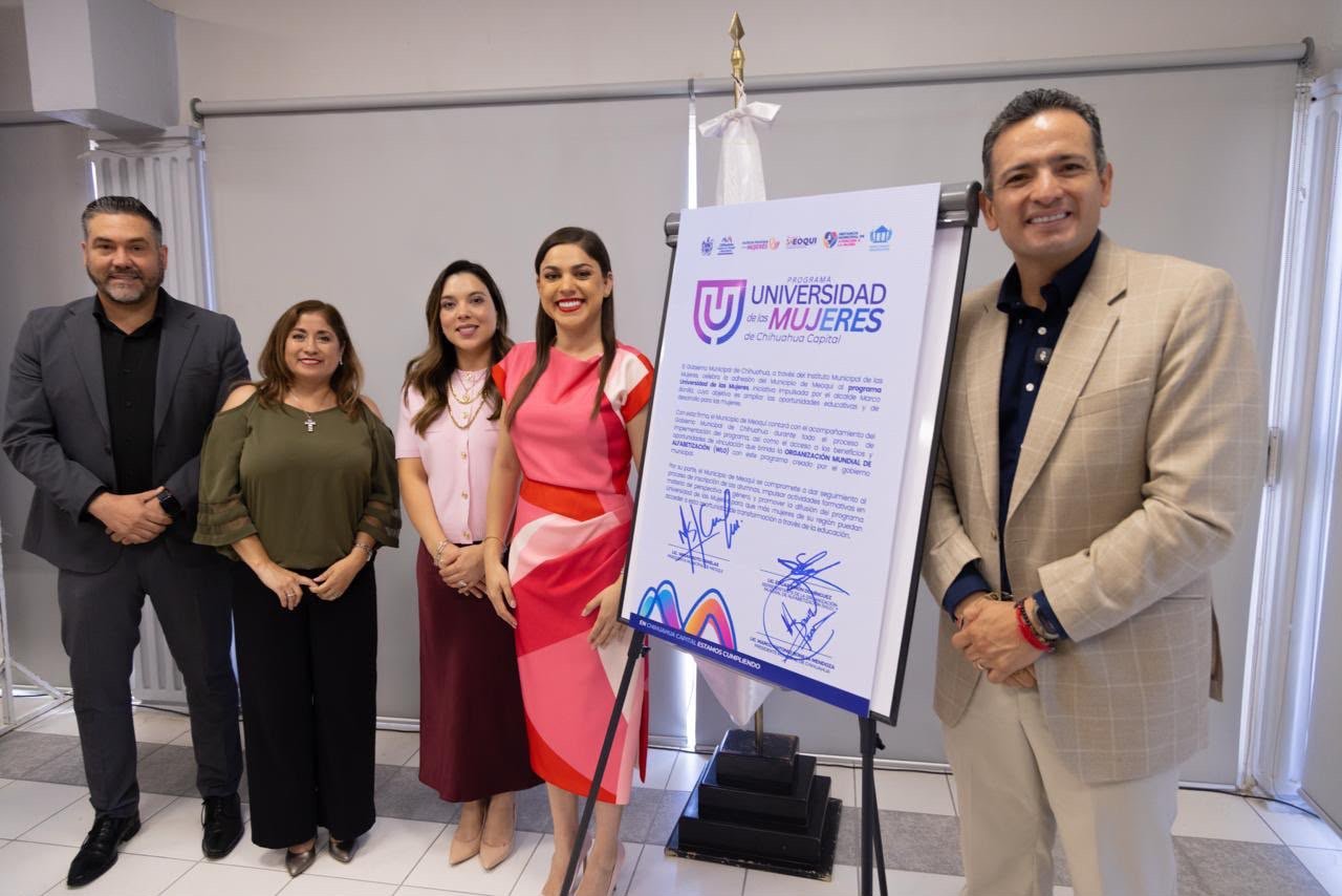 Amplían Universidad de las Mujeres a Meoqui; Marco Bonilla y Miriam Soto firman convenio