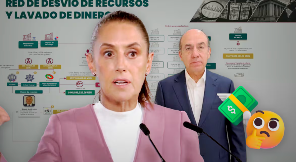 ¿Felipe Calderón aparece en red de lavado de García Luna? Sheinbaum aclara