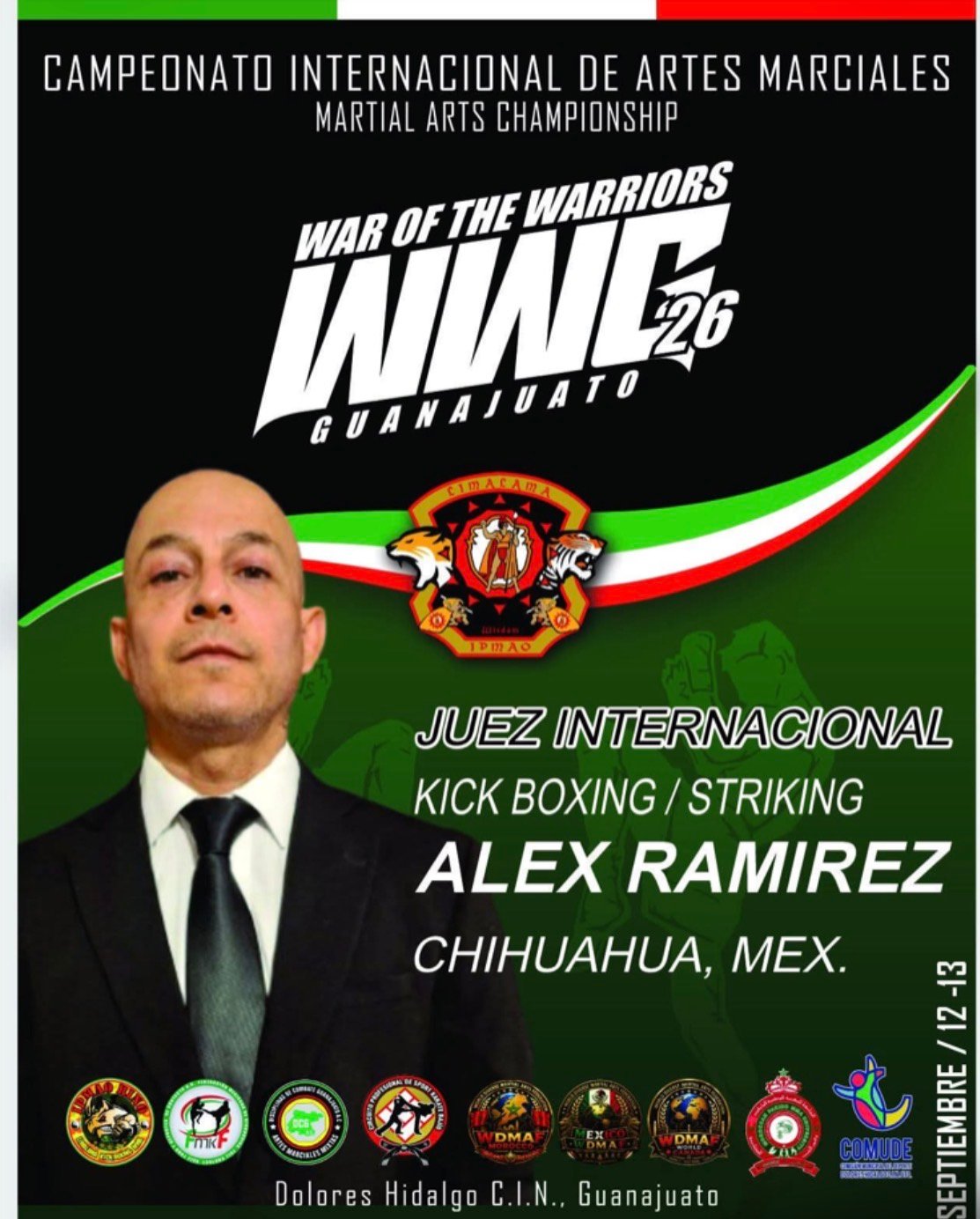 Master Alex Ramírez será Juez Principal en el Campeonato Internacional War Of The Warriors 2026