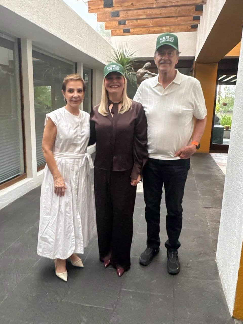 Se reúne Maru Campos con Vicente Fox y Marta Sahagún; llama a fortalecer las instituciones del país