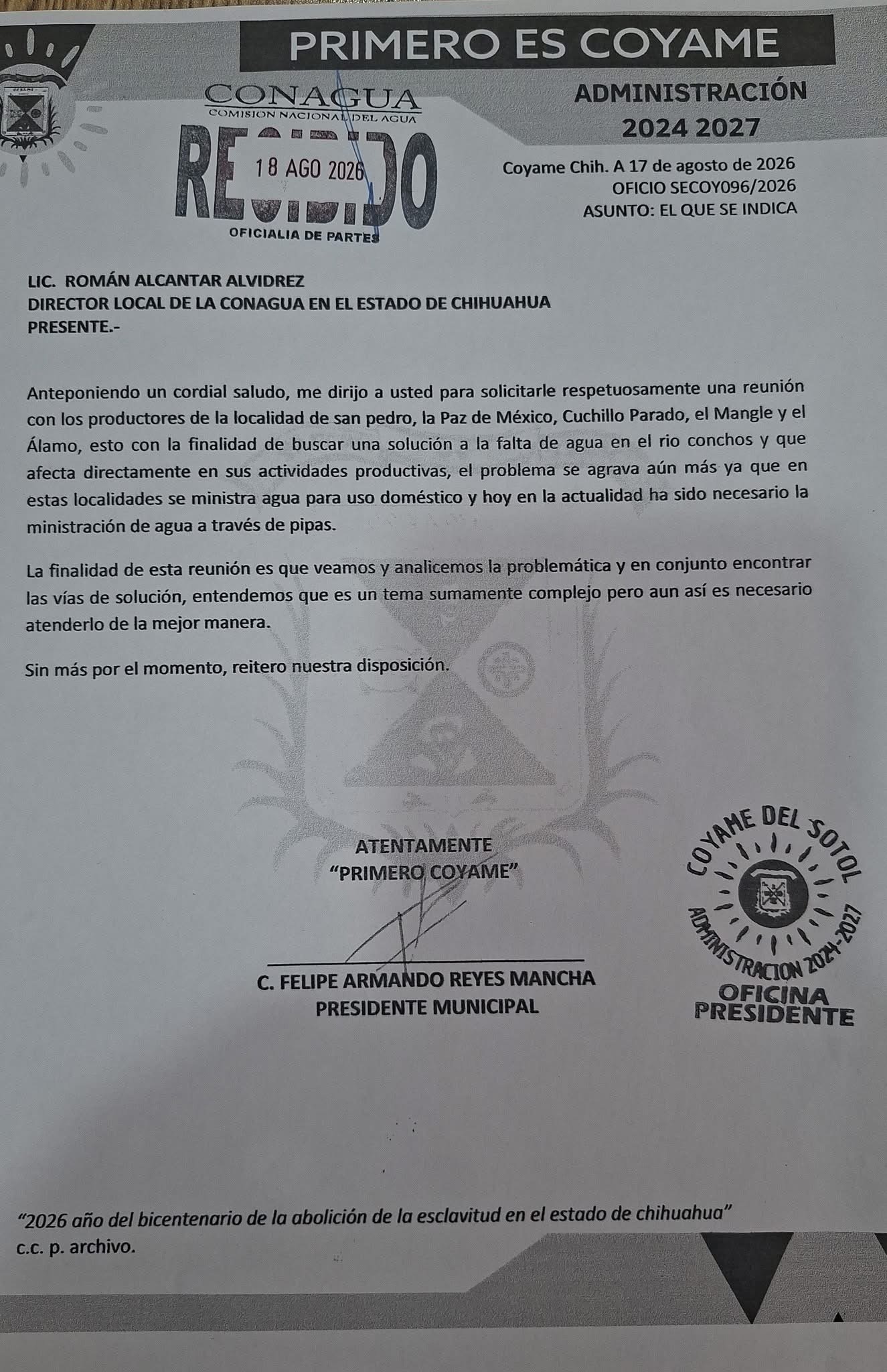 Llamado a la Conagua-Enroques tricolores-Chela en la Capital del Mundo-Cuestionamientos ganaderos